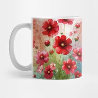 Red Cosmos Flower Mug